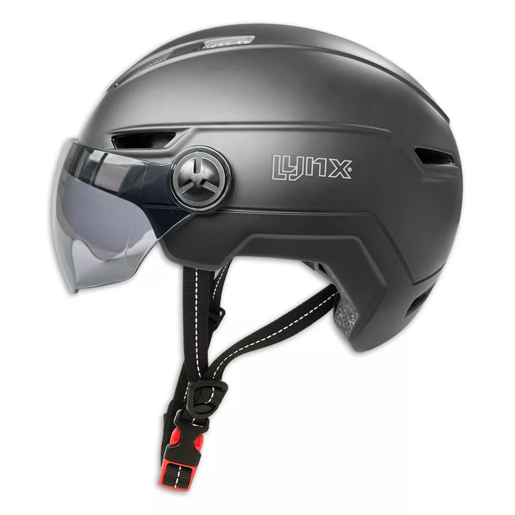 Speed Pedelec Helm Lynx "Visor Pro" in mat zwart