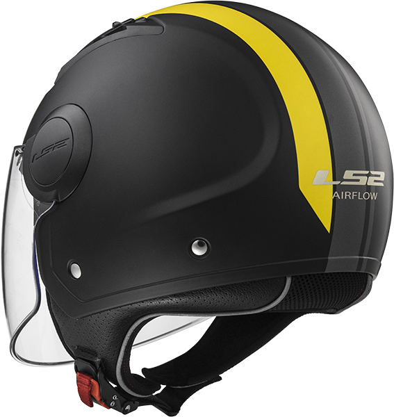Jethelm LS2 Helmets 'Airflow Metropolis' in mat zwart met geel