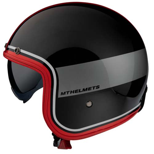 Jethelm MT Helmets 'Le Mans II SV Tant' in zwart met rood en grijs